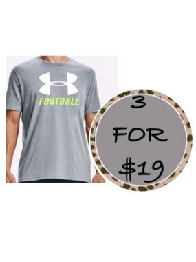 3/$19 Under Armour Football crew neck short sleeve T-shirt